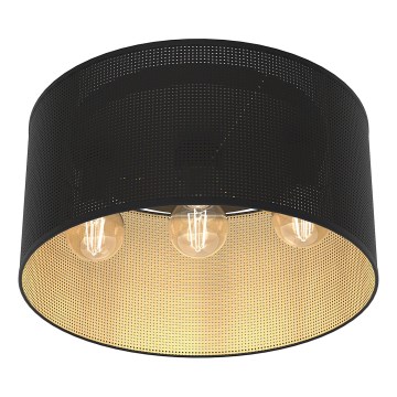 Полилей за повърхностен монтаж LOFT SHADE 3xE27/60W/230V черен/златист