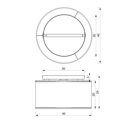Полилей за повърхностен монтаж LOFT SHADE 3xE27/60W/230V черен/златист