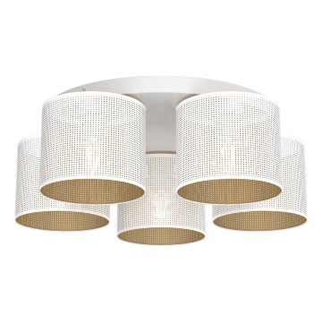 Полилей за повърхностен монтаж LOFT SHADE 5xE27/60W/230V бял/златист