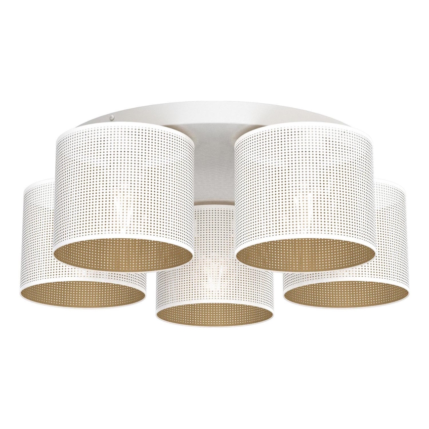 Полилей за повърхностен монтаж LOFT SHADE 5xE27/60W/230V бял/златист