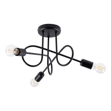 Полилей за повърхностен монтаж LOOP 3xE27/15W/230V черен