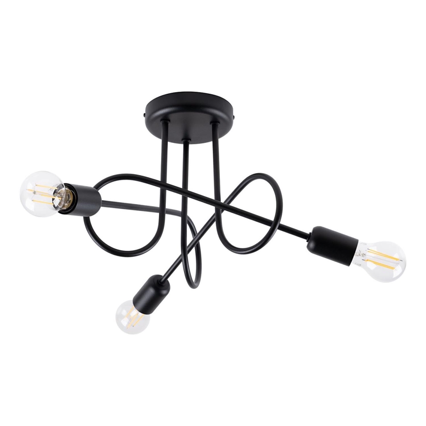 Полилей за повърхностен монтаж LOOP 3xE27/15W/230V черен