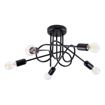Полилей за повърхностен монтаж LOOP 5xE27/15W/230V черен