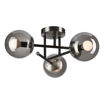 Полилей за повърхностен монтаж MALENA 3xE14/5W/230V черен/опушен