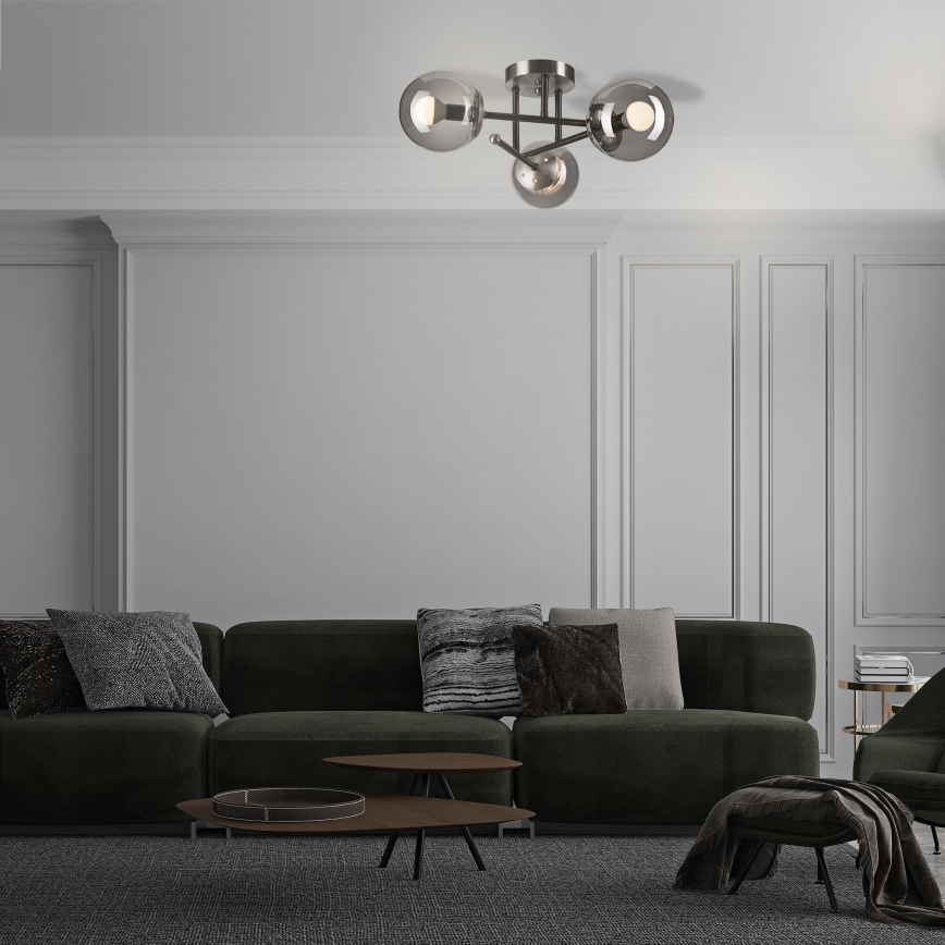 Полилей за повърхностен монтаж MALENA 3xE14/5W/230V черен/опушен