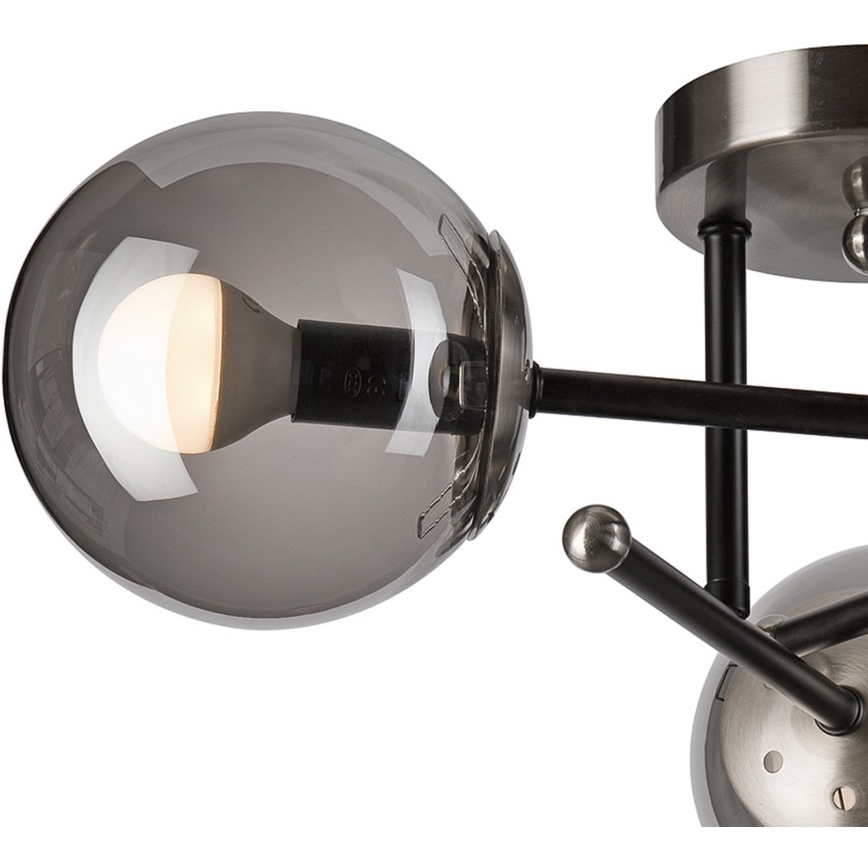 Полилей за повърхностен монтаж MALENA 3xE14/5W/230V черен/опушен