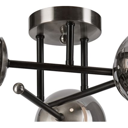 Полилей за повърхностен монтаж MALENA 3xE14/5W/230V черен/опушен