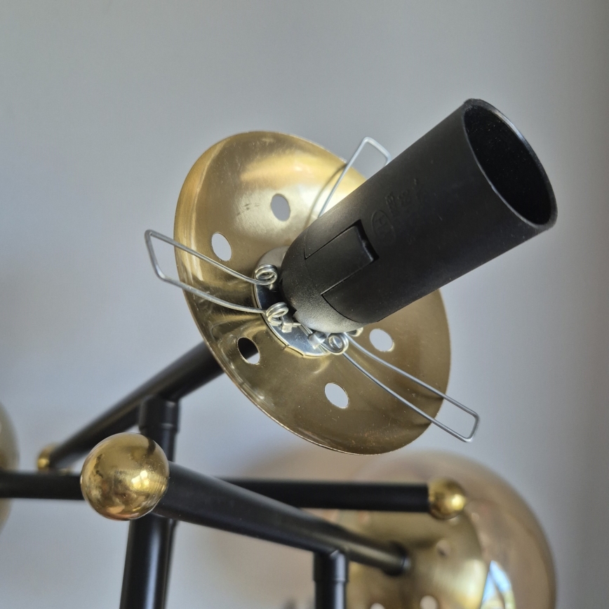 Полилей за повърхностен монтаж MALENA 3xE14/5W/230V златист/черен/опушен бежов