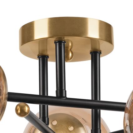 Полилей за повърхностен монтаж MALENA 3xE14/5W/230V златист/черен/опушен бежов