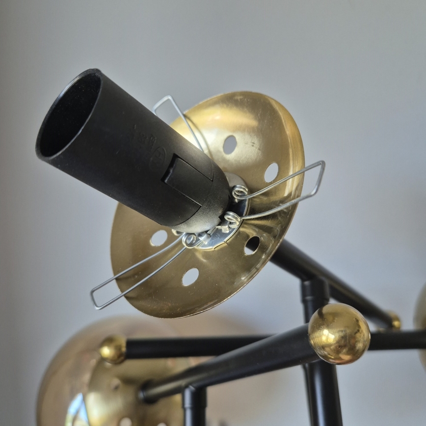 Полилей за повърхностен монтаж MALENA 6xE14/5W/230V златист/черен/опушен бежов