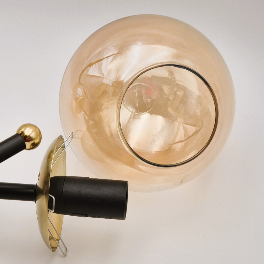 Полилей за повърхностен монтаж MALENA 6xE14/5W/230V златист/черен/опушен бежов