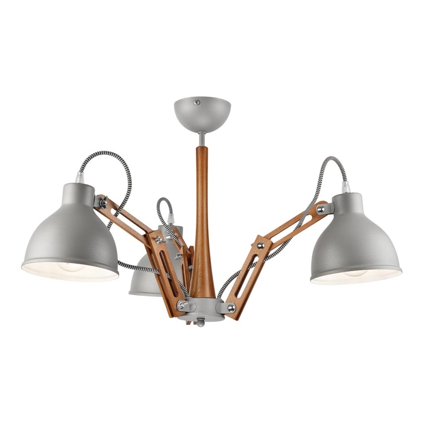 Полилей за повърхностен монтаж MARCELLO 3xE27/60W/230V бук - FSC сертифицирано