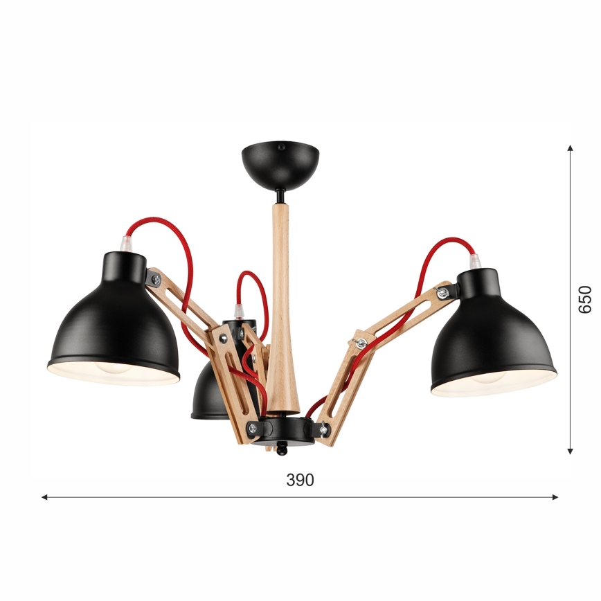 Полилей за повърхностен монтаж MARCELLO 3xE27/60W/230V - FSC сертифицирано