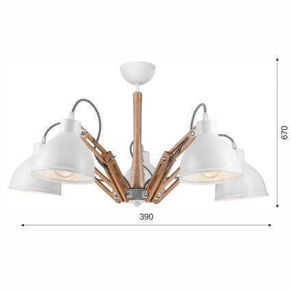 Полилей за повърхностен монтаж MARCELLO 5xE27/60W/230V - FSC сертифицирано