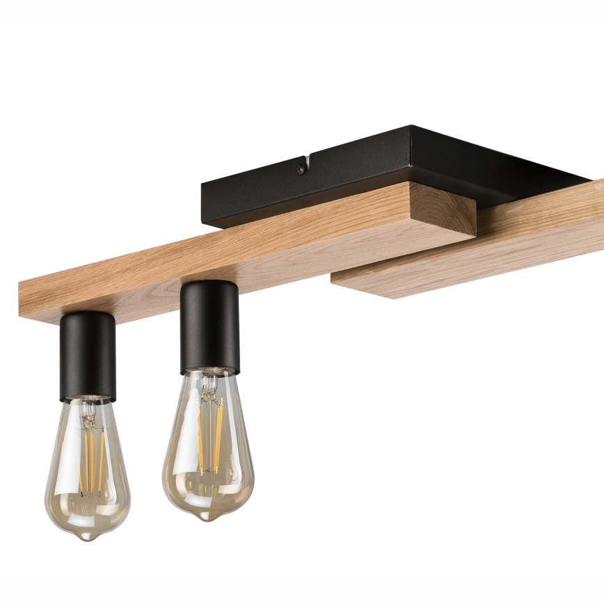 Полилей за повърхностен монтаж MATTE 2xE27/15W/230V + 3xG9/5W/230V черен/дъб