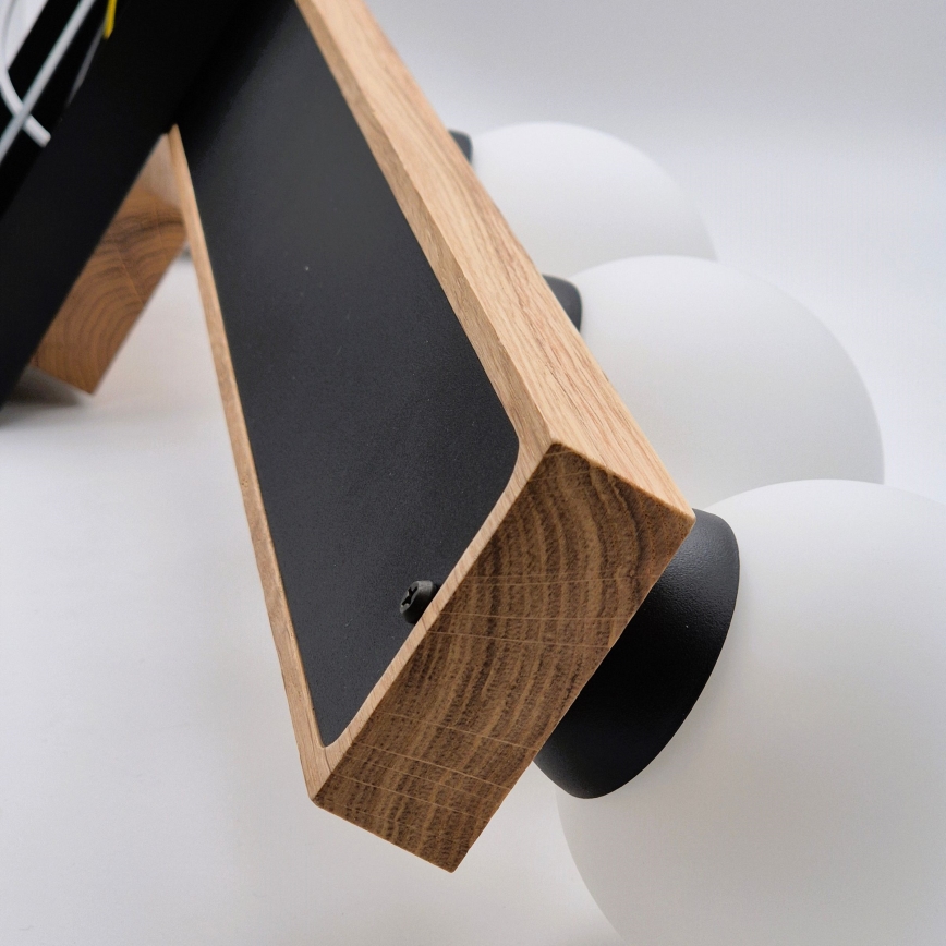 Полилей за повърхностен монтаж MATTE 2xE27/15W/230V + 3xG9/5W/230V черен/дъб