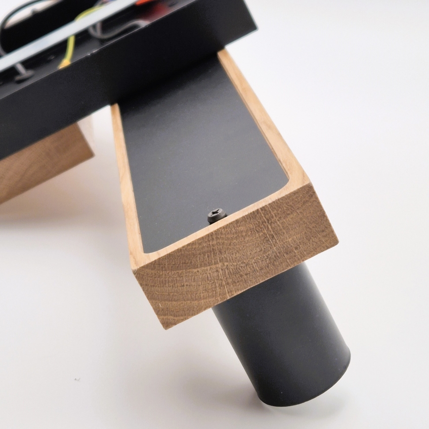 Полилей за повърхностен монтаж MATTE 4xE27/15W/230V черен/дъб