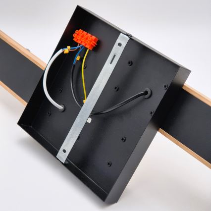 Полилей за повърхностен монтаж MATTE 4xE27/15W/230V черен/дъб