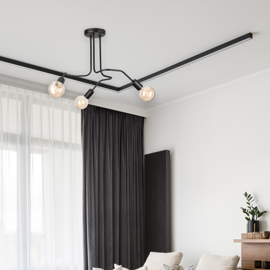 Полилей за повърхностен монтаж MATYLDA 3xE27/60W/230V черен