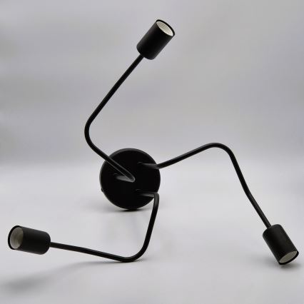 Полилей за повърхностен монтаж MATYLDA 3xE27/60W/230V черен