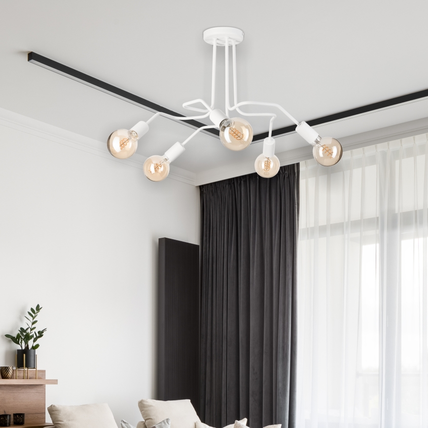 Полилей за повърхностен монтаж MATYLDA 5xE27/60W/230V бял