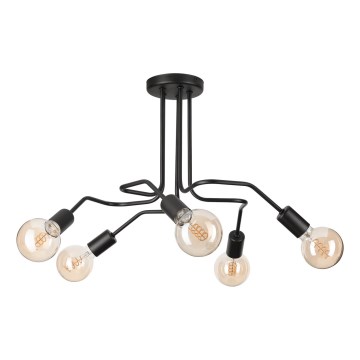 Полилей за повърхностен монтаж MATYLDA 5xE27/60W/230V черен
