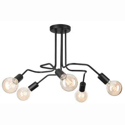 Полилей за повърхностен монтаж MATYLDA 5xE27/60W/230V черен