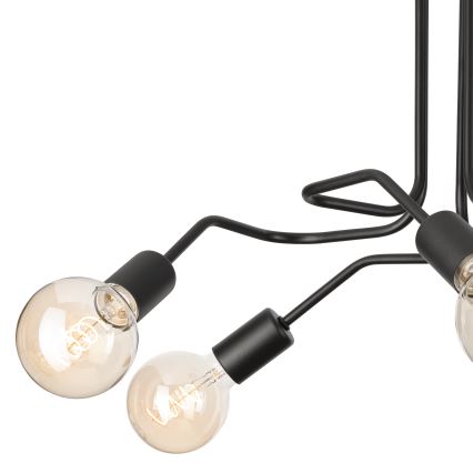 Полилей за повърхностен монтаж MATYLDA 5xE27/60W/230V черен