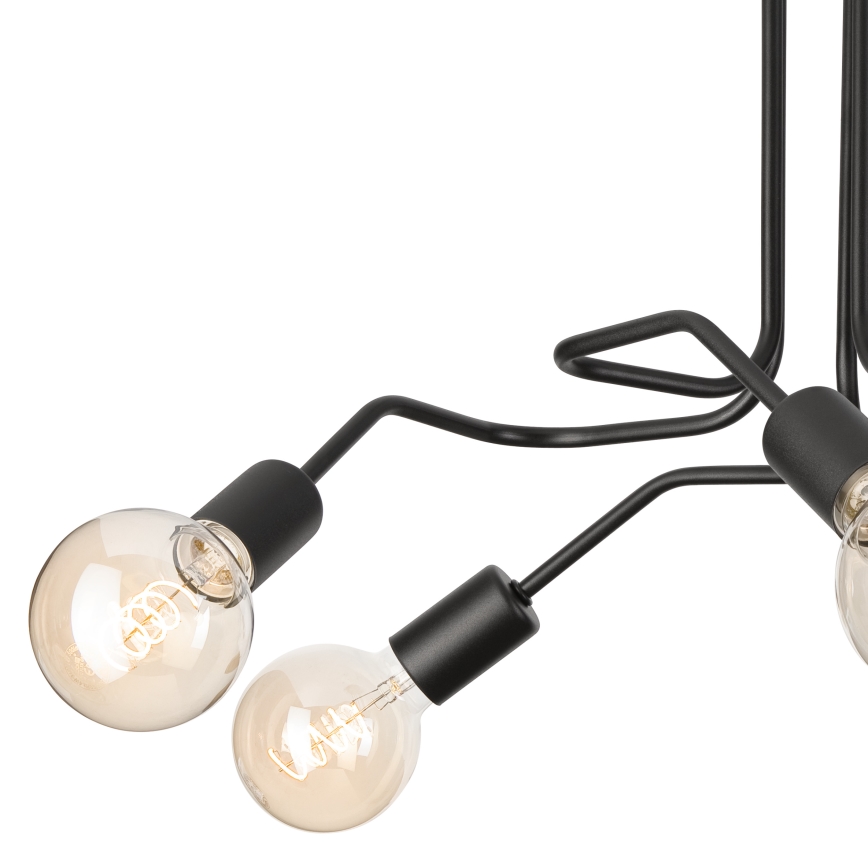 Полилей за повърхностен монтаж MATYLDA 5xE27/60W/230V черен