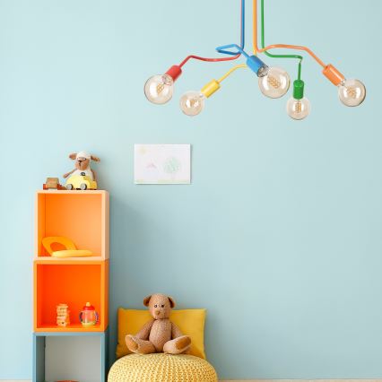 Полилей за повърхностен монтаж MATYLDA 5xE27/60W/230V цветен