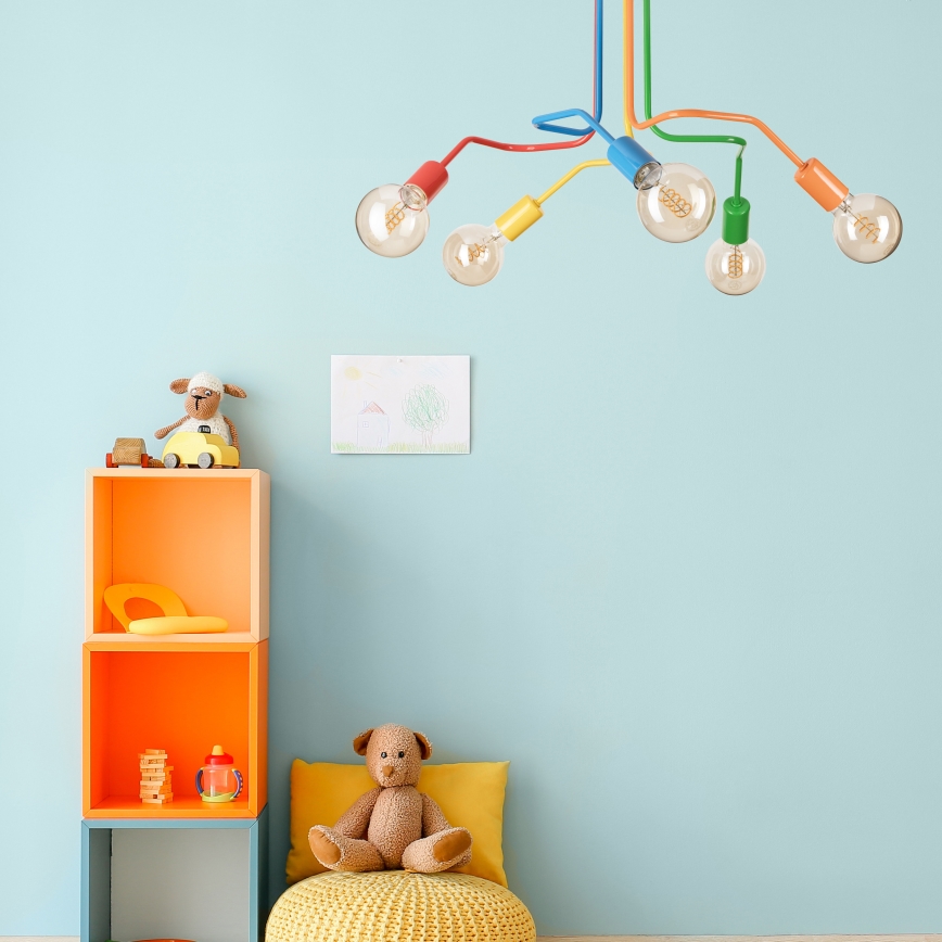 Полилей за повърхностен монтаж MATYLDA 5xE27/60W/230V цветен