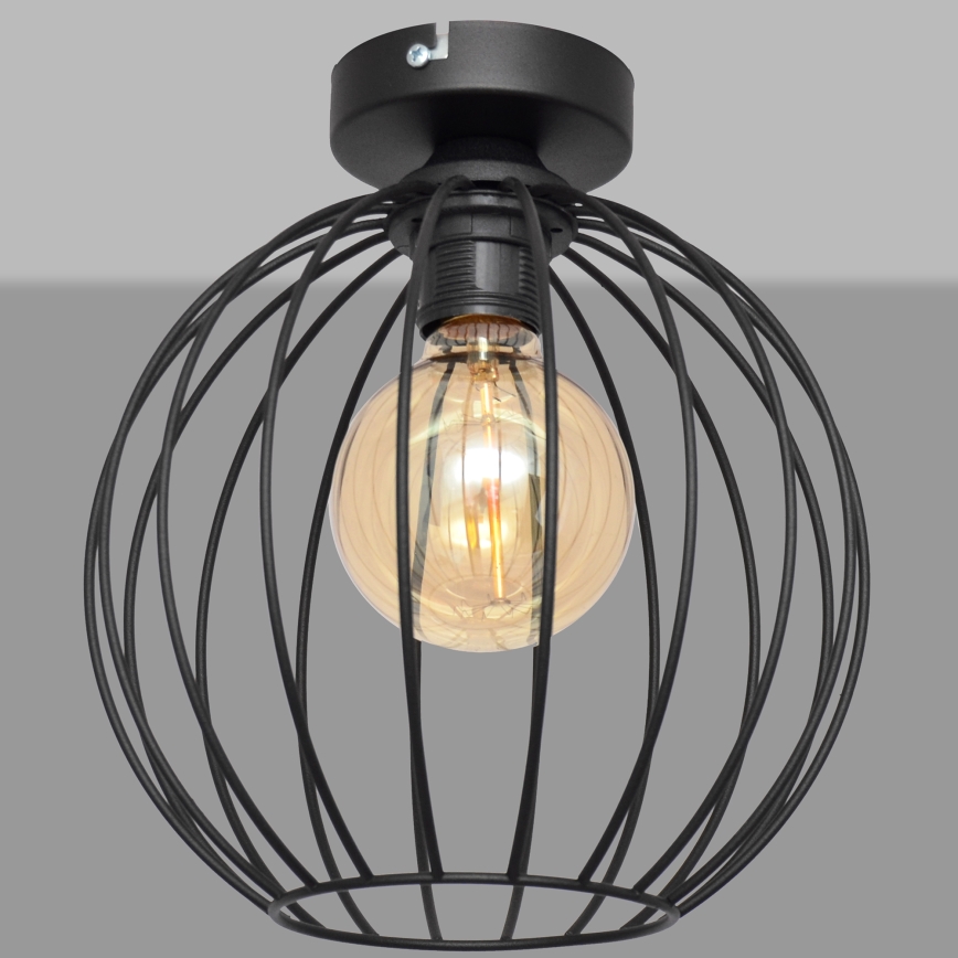 Полилей за повърхностен монтаж MERCURE 1xE27/15W/230V Ø 24 cм черен