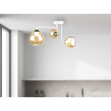 Полилей за повърхностен монтаж MONDE WHITE 3xE27/60W/230V
