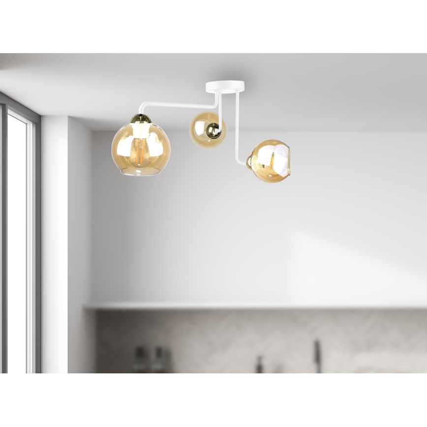 Полилей за повърхностен монтаж MONDE WHITE 3xE27/60W/230V