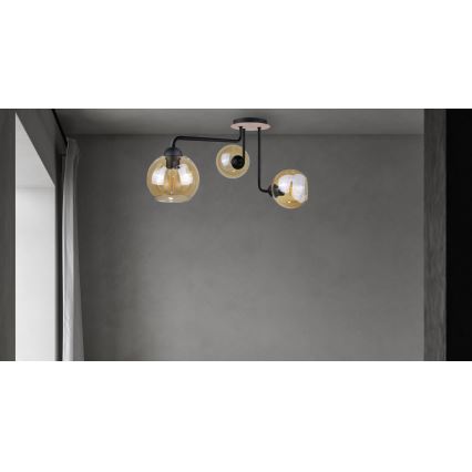 Полилей за повърхностен монтаж MONDE WOOD 3xE27/60W/230V