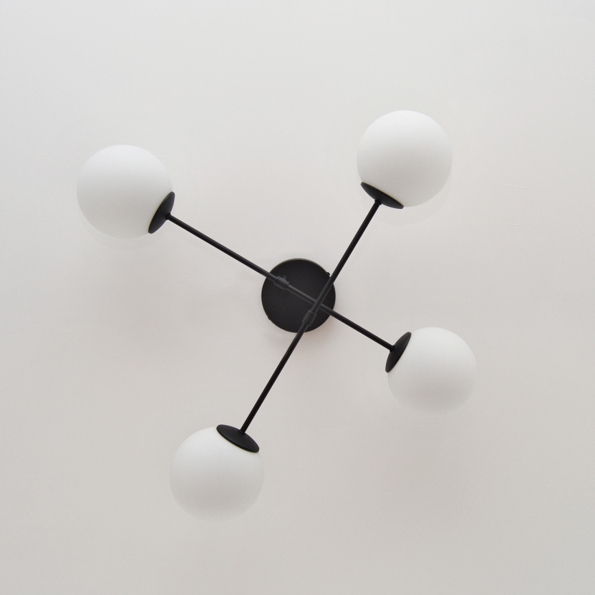 Полилей за повърхностен монтаж MOON 4xE27/15W/230V черен