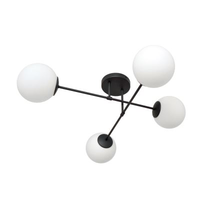 Полилей за повърхностен монтаж MOON 4xE27/15W/230V черен