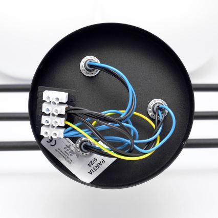 Полилей за повърхностен монтаж MOON 6xE27/15W/230V черен