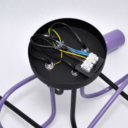 Полилей за повърхностен монтаж OXFORD 4xE27/15W/230V черен/лилава