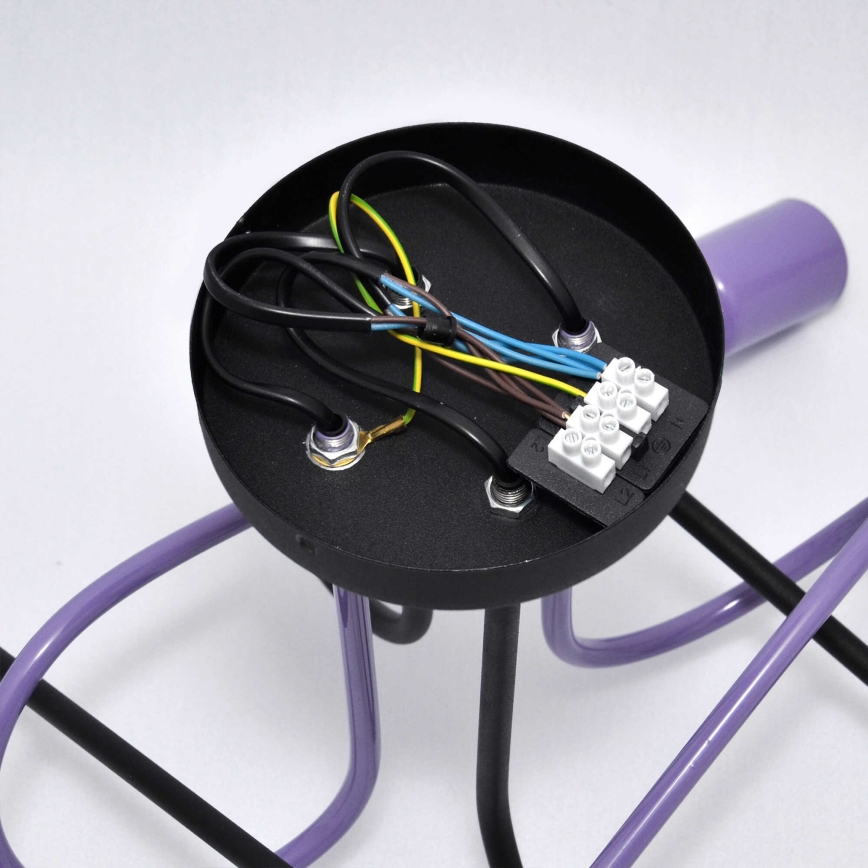 Полилей за повърхностен монтаж OXFORD 4xE27/15W/230V черен/лилава