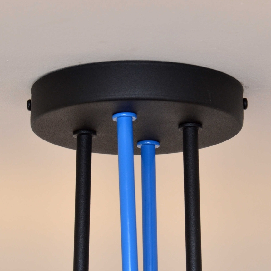 Полилей за повърхностен монтаж OXFORD 4xE27/15W/230V черен/син