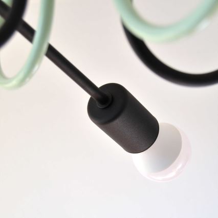 Полилей за повърхностен монтаж OXFORD 4xE27/15W/230V черен/зелен