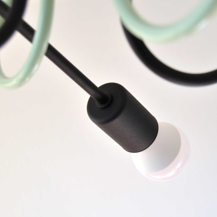 Полилей за повърхностен монтаж OXFORD 4xE27/15W/230V черен/зелен