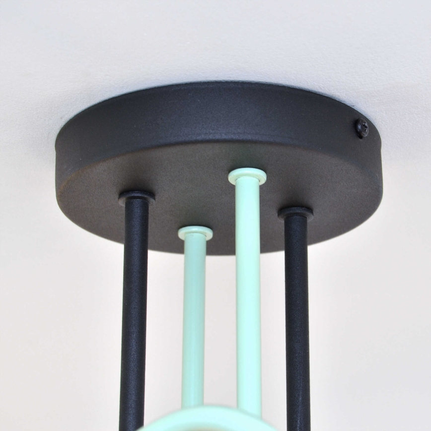 Полилей за повърхностен монтаж OXFORD 4xE27/15W/230V черен/зелен