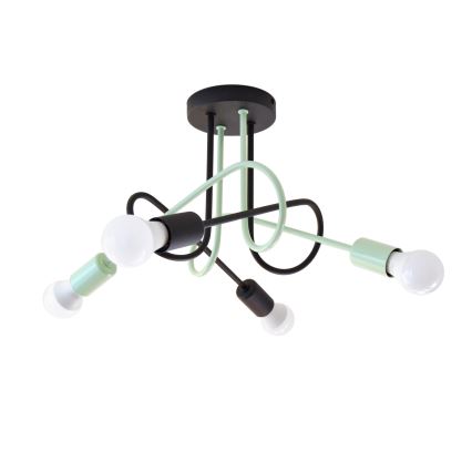 Полилей за повърхностен монтаж OXFORD 4xE27/15W/230V черен/зелен