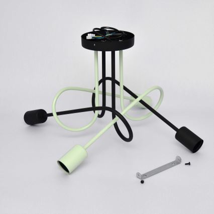 Полилей за повърхностен монтаж OXFORD 4xE27/15W/230V черен/зелен