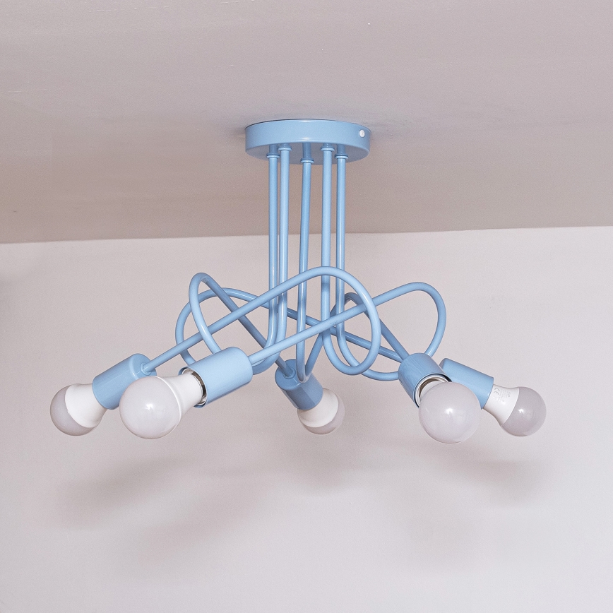 Полилей за повърхностен монтаж OXFORD 5xE27/15W/230V син