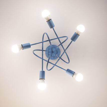 Полилей за повърхностен монтаж OXFORD 5xE27/15W/230V син