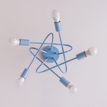 Полилей за повърхностен монтаж OXFORD 5xE27/15W/230V син