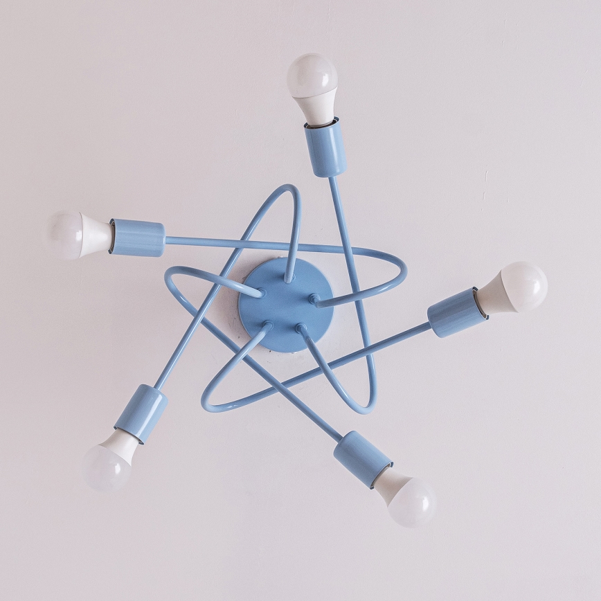 Полилей за повърхностен монтаж OXFORD 5xE27/15W/230V син